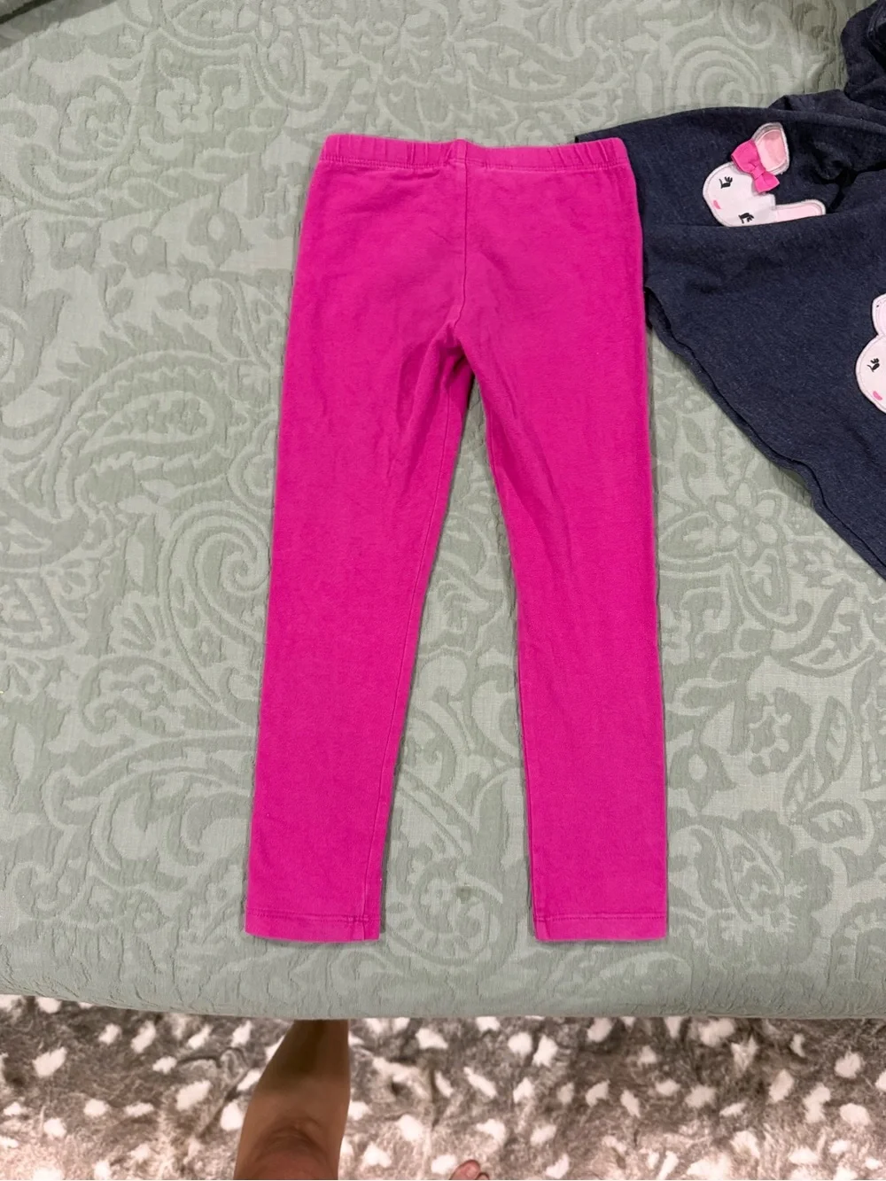 Gymboree Navy Tunic Set with Bright Pink Leggings Girls 3/4T